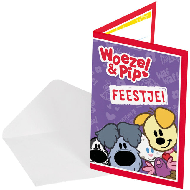 Feestbazaar Uitnodigingen Woezel En Pip (8st)