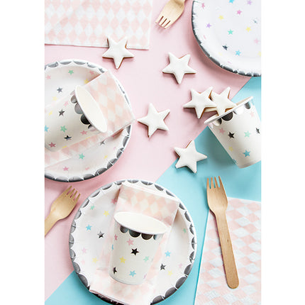 Feestbazaar Unicorn bordjes stars 6 stuks