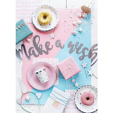 Feestbazaar Unicorn bordjes stars 6 stuks