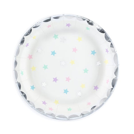Feestbazaar Unicorn bordjes stars 6 stuks