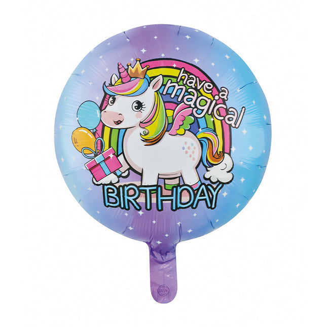 Feestbazaar Unicorn Magical Birthday Folieballon (46cm)