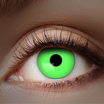 Feestbazaar UV Flash Groene kleurlenzen 1 Maand