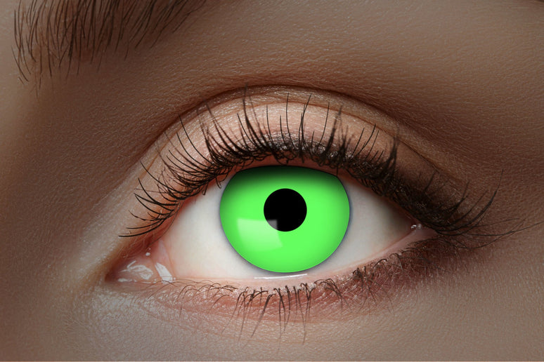 Feestbazaar UV Flash Groene kleurlenzen 1 Maand
