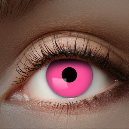 Feestbazaar UV Flash Roze kleurlenzen 1 Maand