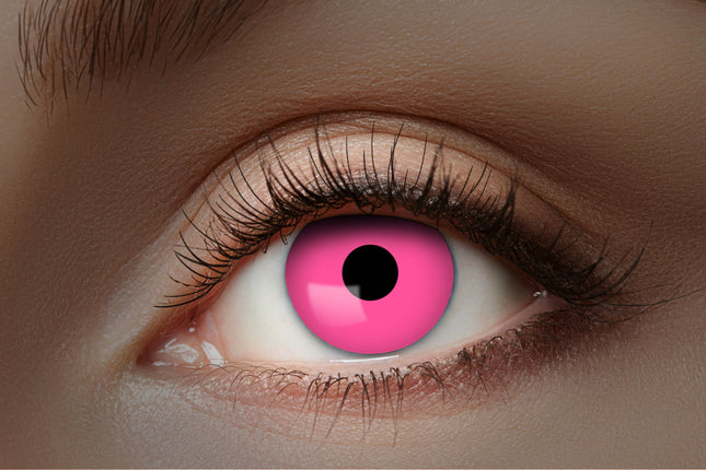 Feestbazaar UV Flash Roze kleurlenzen 1 Maand