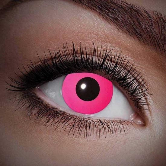 Feestbazaar UV Pink kleur lenzen 1 jaar