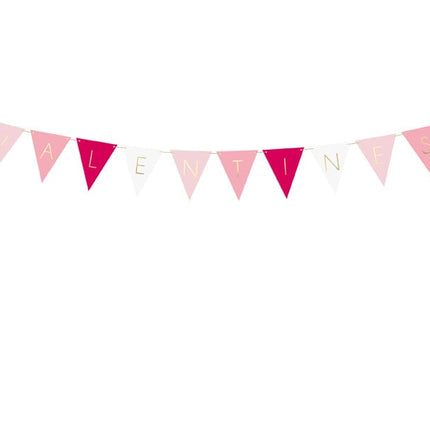 Feestbazaar Valentijn Vlaggenlijn 'Valentines' Roze Mix (2m)