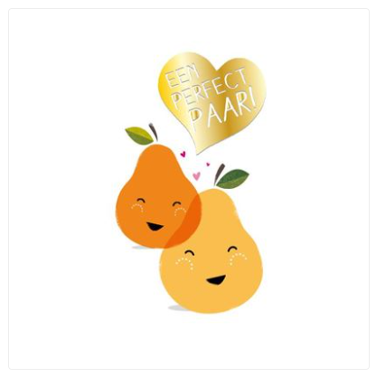 Feestbazaar Valentijnskaart 'Een Perfect Paar' Peren