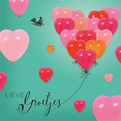 Feestbazaar Valentijnskaart Hartjes Ballonnen