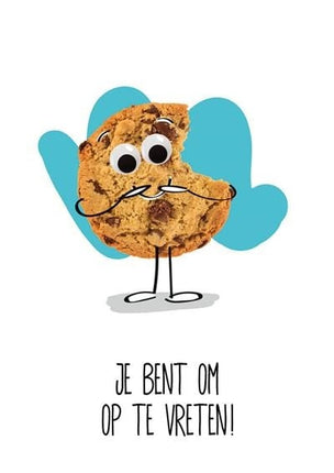 Feestbazaar Valentijnskaart 'Je bent om op te vreten' Koekje