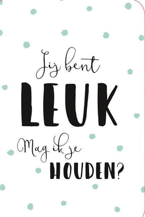 Feestbazaar Valentijnskaart 'Jij bent Leuk, Mag ik je houden'