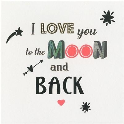 Feestbazaar Valentijnskaart 'Love You To The Moon And Back'