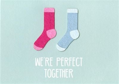Feestbazaar Valentijnskaart 'We're Perfect Together' Sokken