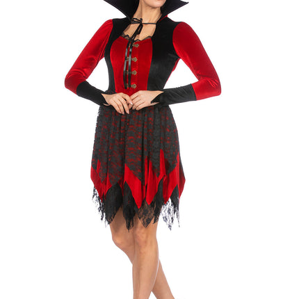 Feestbazaar Vampier Jurk Blood Queen Velvet Premium