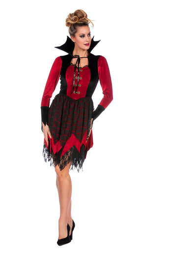 Feestbazaar Vampier Jurk Blood Queen Velvet Premium