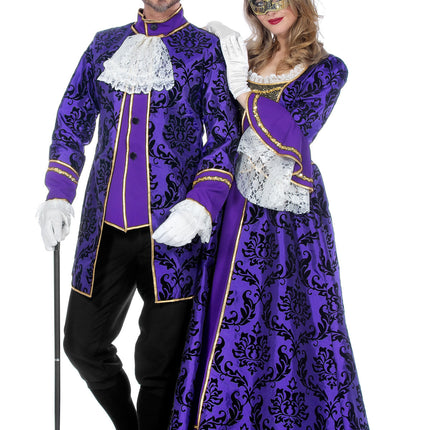 Feestbazaar Venetiaans Kostuum Paars Heren Premium
