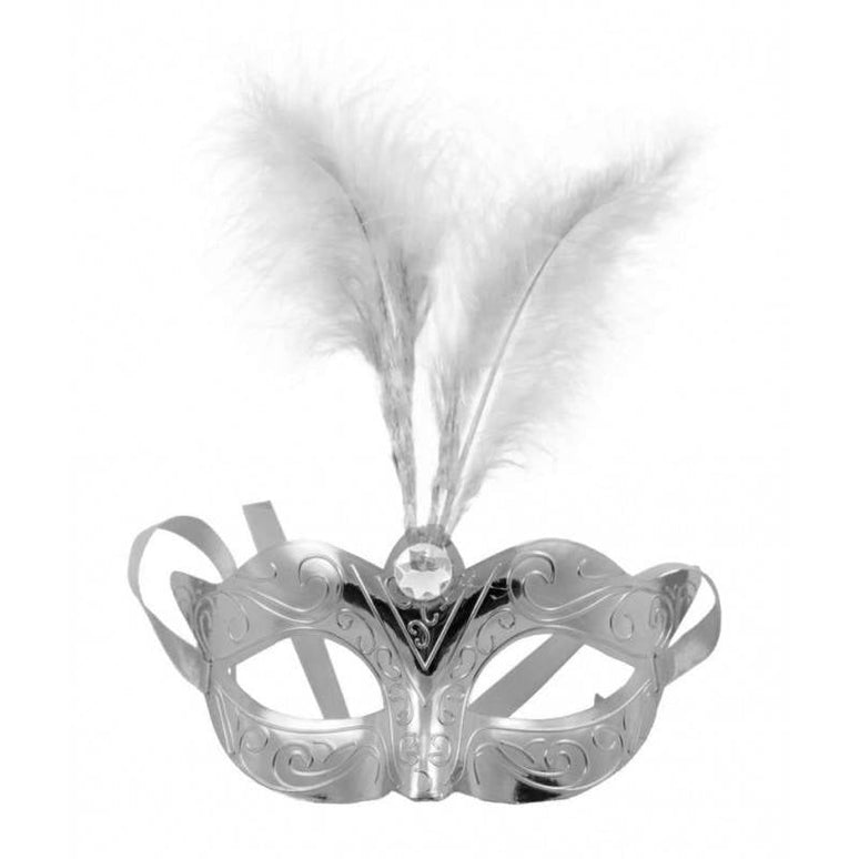 Feestbazaar Venetiaans masker metallic zilver