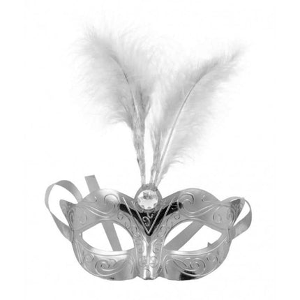 Feestbazaar Venetiaans masker metallic zilver
