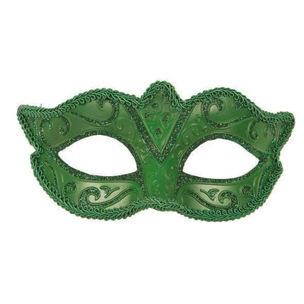 Feestbazaar Venetiaanse oogmasker groen