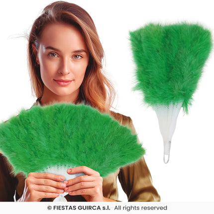 Feestbazaar Veren waaier Groen