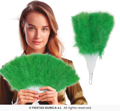 Feestbazaar Veren waaier Groen