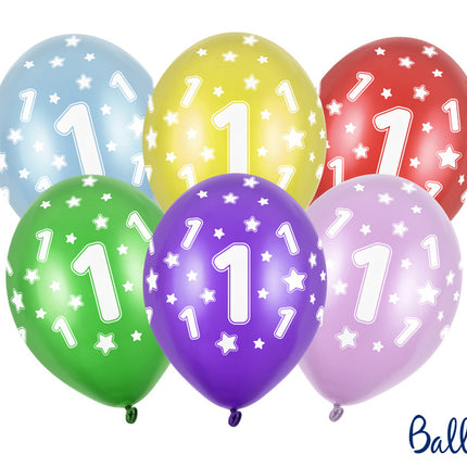 Feestbazaar Verjaardag Ballonnen 1 Jaar Metallic Mix