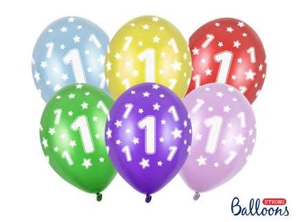 Feestbazaar Verjaardag Ballonnen 1 Jaar Metallic Mix