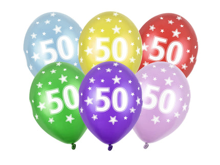 Feestbazaar Verjaardag Ballonnen 50 Jaar Metallic Mix (6st)