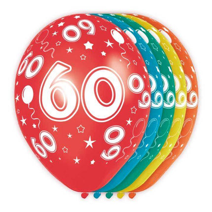 Feestbazaar Verjaardag ballonnen 60 jaar (5st)