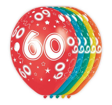 Feestbazaar Verjaardag ballonnen 60 jaar (5st)
