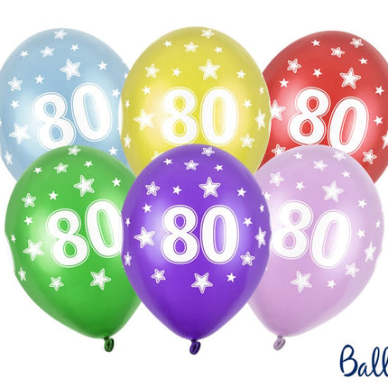 Feestbazaar Verjaardag ballonnen 80 jaar Metallic Mix
