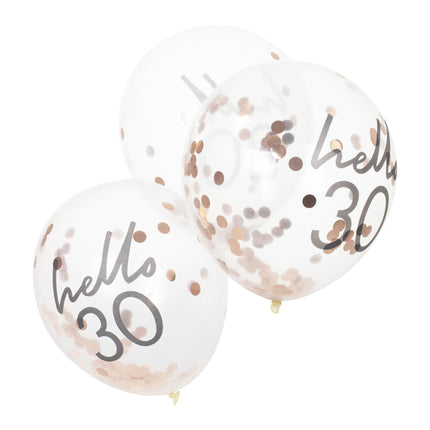 Feestbazaar Verjaardag Ballonnen 'Hello 30' (5st)