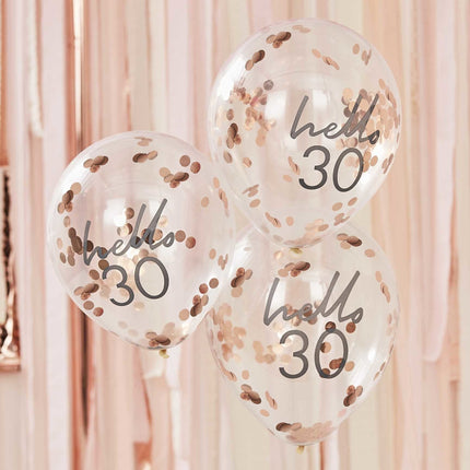 Feestbazaar Verjaardag Ballonnen 'Hello 30' (5st)