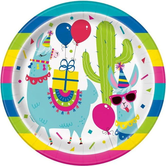 Feestbazaar Verjaardagsbordjes Lama - 8 stuks