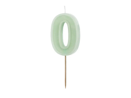 Feestbazaar Verjaardagskaars Cijfer 0 Lichtgroen (6cm)