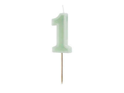 Feestbazaar Verjaardagskaars Cijfer 1 Lichtgroen (6cm)