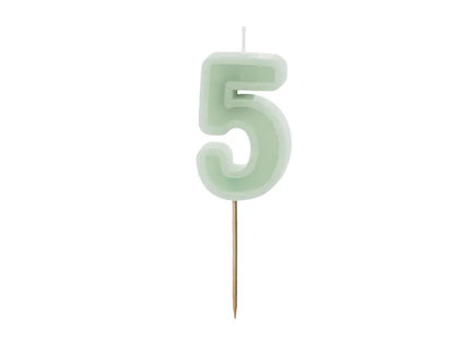 Feestbazaar Verjaardagskaars Cijfer 5 Lichtgroen (6cm)