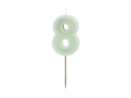 Feestbazaar Verjaardagskaars Cijfer 8 Lichtgroen (6cm)