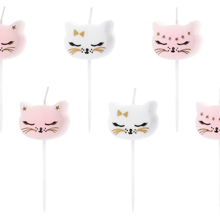 Feestbazaar Verjaardagskaarsjes Kat (6st)