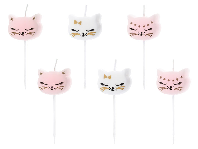 Feestbazaar Verjaardagskaarsjes Kat (6st)