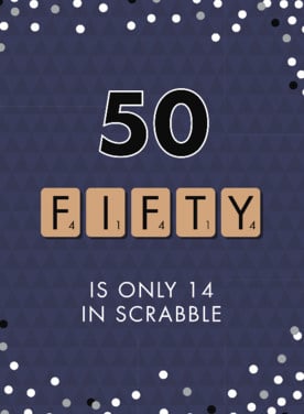 Feestbazaar Verjaardagskaart 50 Jaar Scrabble