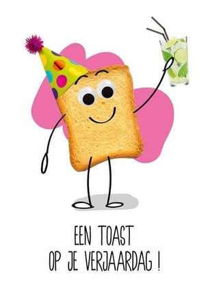 Feestbazaar Verjaardagskaart 'Een Toast op je verjaardag'