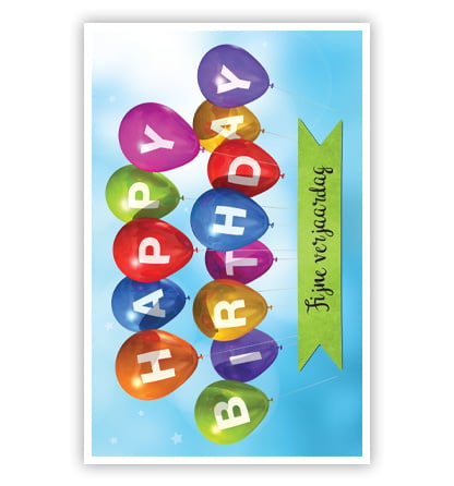 Feestbazaar Verjaardagskaart 'Happy Birthday' Ballonnen