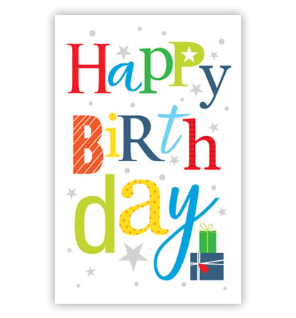Feestbazaar Verjaardagskaart 'Happy Birthday' Multikleur