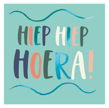 Feestbazaar Verjaardagskaart 'Hiep Hiep Hoera!'