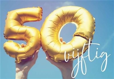 Feestbazaar Verjaardagskaart Hoera 50 Jaar Folieballonnen