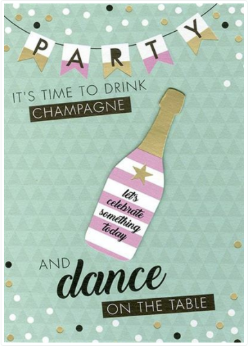 Feestbazaar Verjaardagskaart 'It`s Time To Drink Champagne'