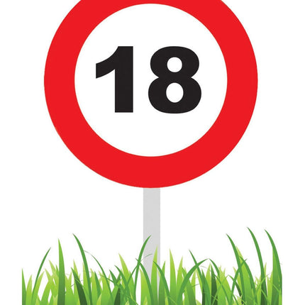 Feestbazaar Verkeersbord 18 jaar Tuin
