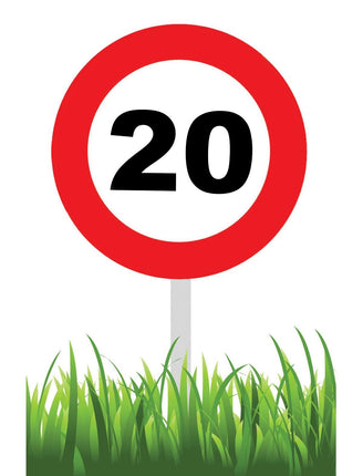 Feestbazaar Verkeersbord 20 Jaar tuin 36cm