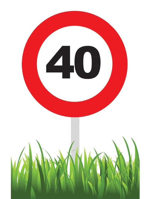 Feestbazaar Verkeersbord 40 jaar tuin 36cm